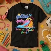 Splish Splash Bash Waterslide Summer Pool Birthday Party Kids T-Shirt thumb 3