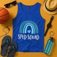 Sped Squad Boho Rainbow Teacher Special Education Funny Gift Tank Top thumb 4