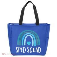 Sped Squad Boho Rainbow Teacher Special Education Funny Gift Tote Bag thumb 0