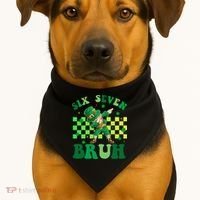 Six Seven Bruh St Patricks Day 6-7 Meme 67 USA-Made Doggie Bandana thumb 1