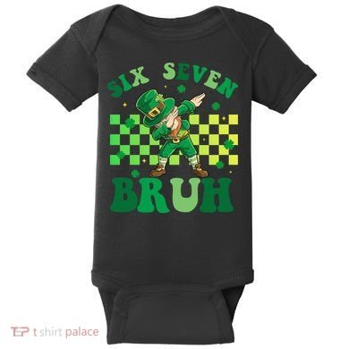 Six Seven Bruh St Patricks Day 6-7 Meme 67 Baby Bodysuit