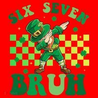 Six Seven Bruh St Patricks Day 6-7 Meme 67 Santa Hat thumb 1