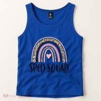 Sped Squad Boho Rainbow Teacher Special Education Cool Gift Tank Top thumb 2