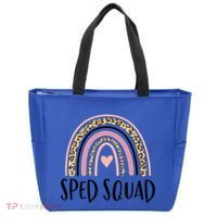 Sped Squad Boho Rainbow Teacher Special Education Cool Gift Tote Bag thumb 0