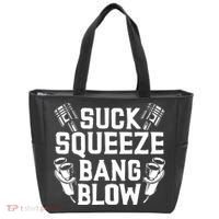 Suck Squeeze Bang Blow Funny Mechanic Tote Bag thumb 0