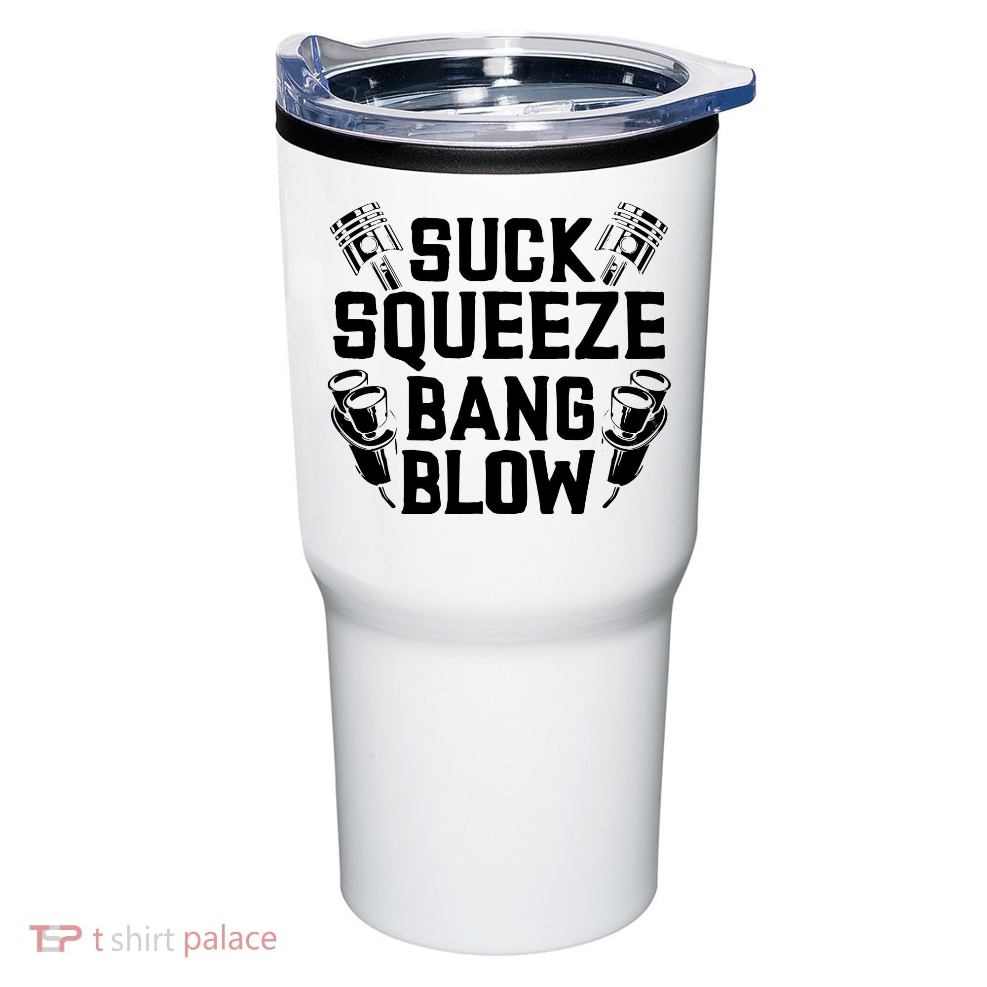 Suck Squeeze Bang Blow Funny Mechanic Tumbler