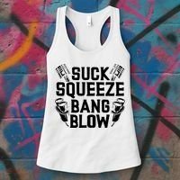 Suck Squeeze Bang Blow Funny Mechanic Women's Tank Top thumb 3