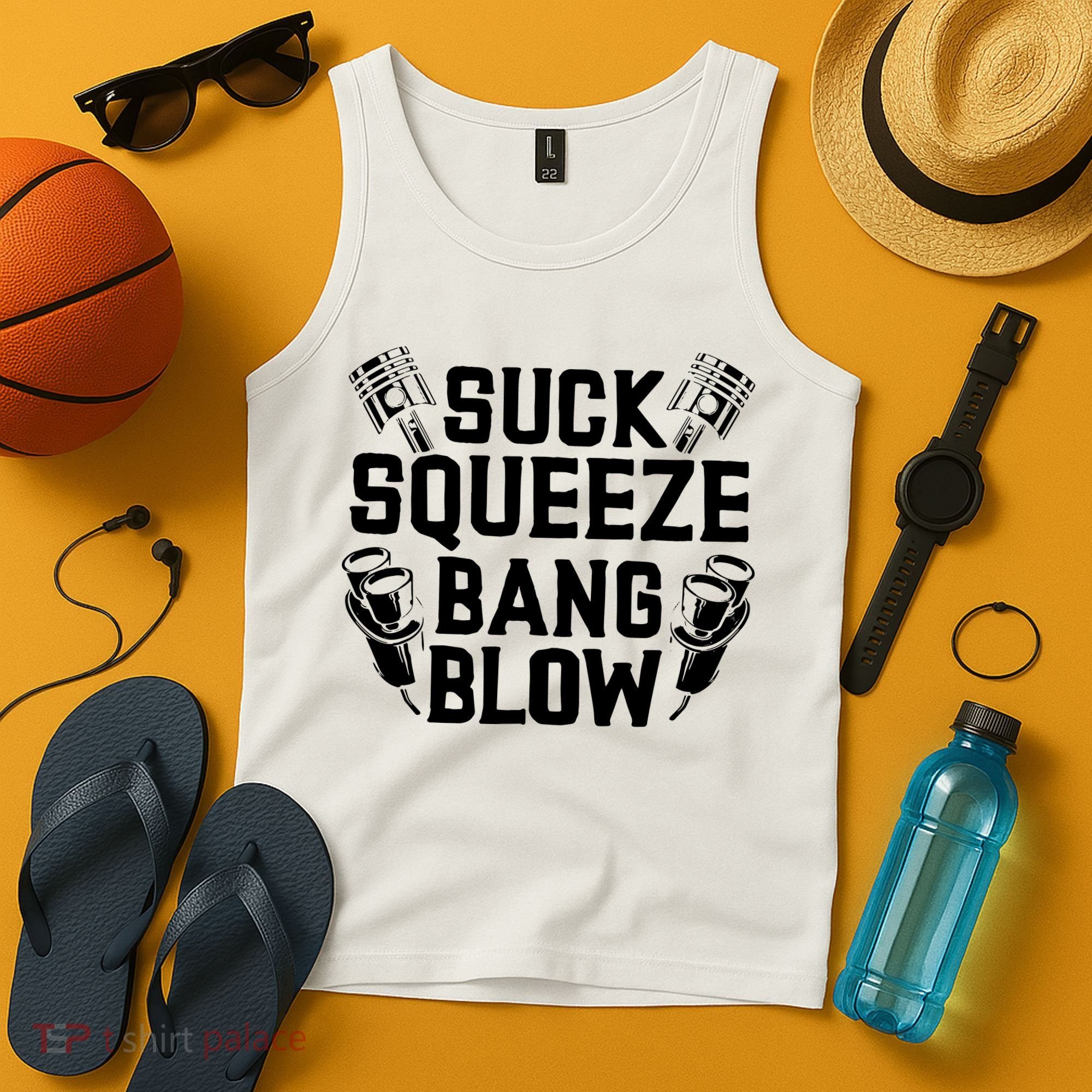 Suck Squeeze Bang Blow Funny Mechanic Tank Top