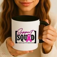 Support Squad #Breast Cancer Awareness Warrior Coffee Mug thumb 3