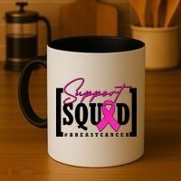 Support Squad #Breast Cancer Awareness Warrior Coffee Mug thumb 4