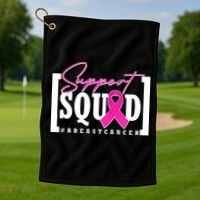 Support Squad #Breast Cancer Awareness Warrior Golf Towel thumb 1