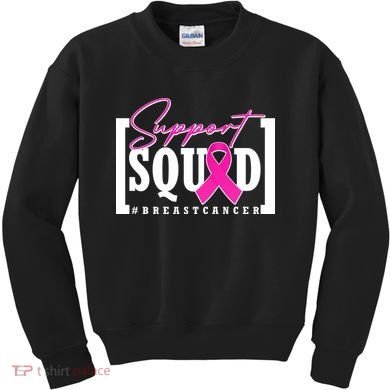 Support Squad #Breast Cancer Awareness Warrior Kids Sweatshirt
