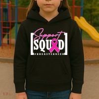 Support Squad #Breast Cancer Awareness Warrior Kids Hoodie thumb 3