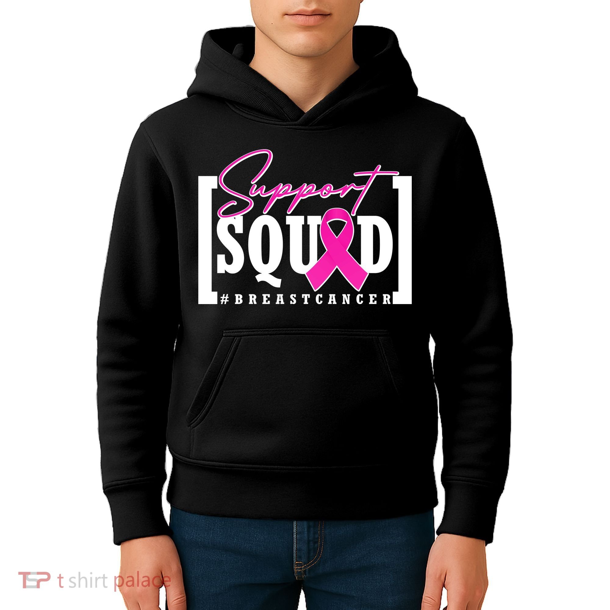 Support Squad #Breast Cancer Awareness Warrior Kids Hoodie