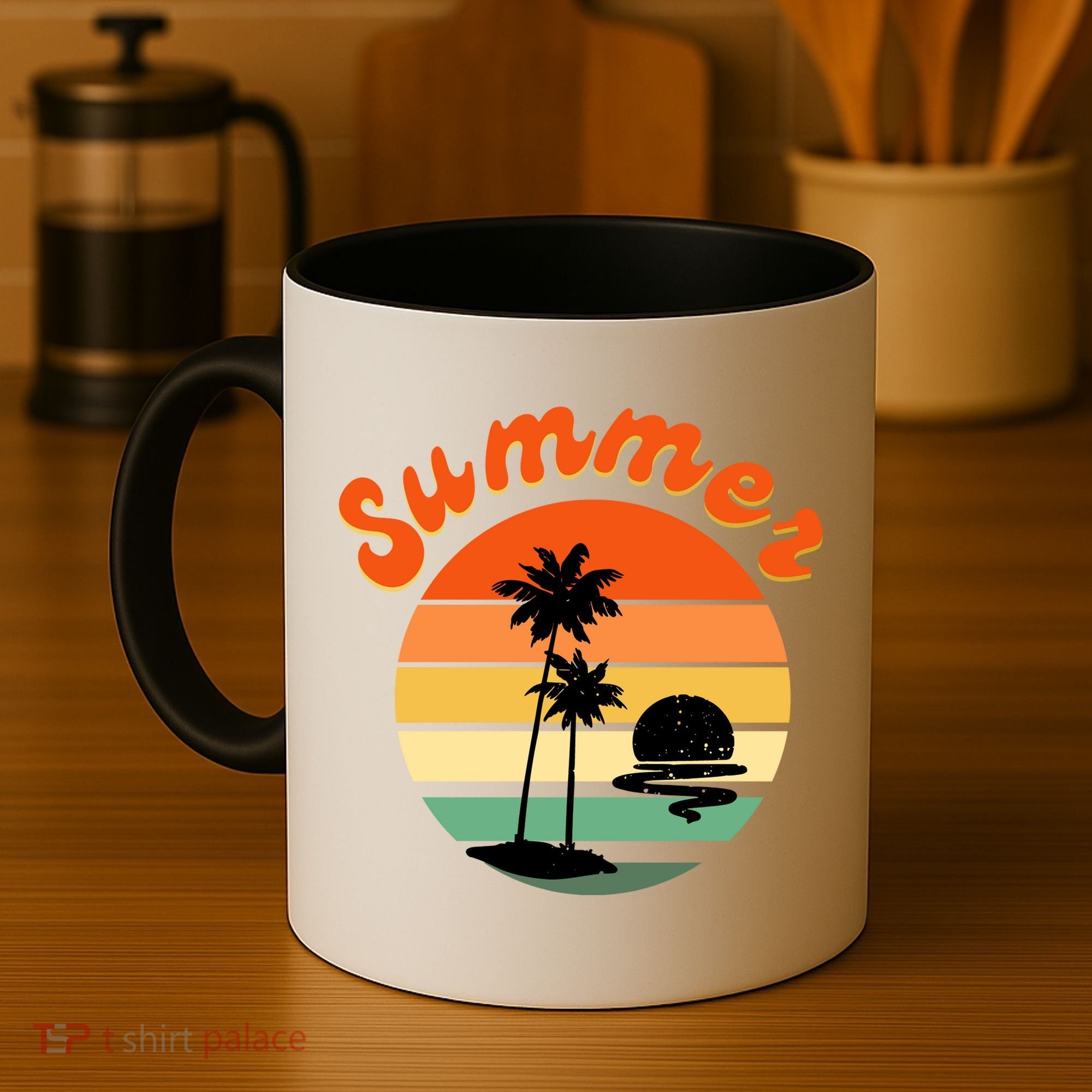 Summer Sunset Beach Retro Vacation Coffee Mug