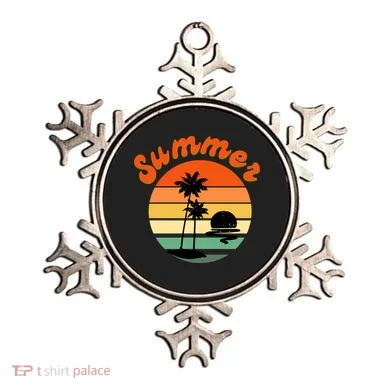 Summer Sunset Beach Retro Vacation Ornament