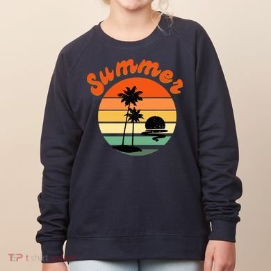 Summer Sunset Beach Retro Vacation Women's Sweatshirt