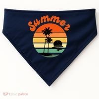 Summer Sunset Beach Retro Vacation USA-Made Doggie Bandana thumb 0