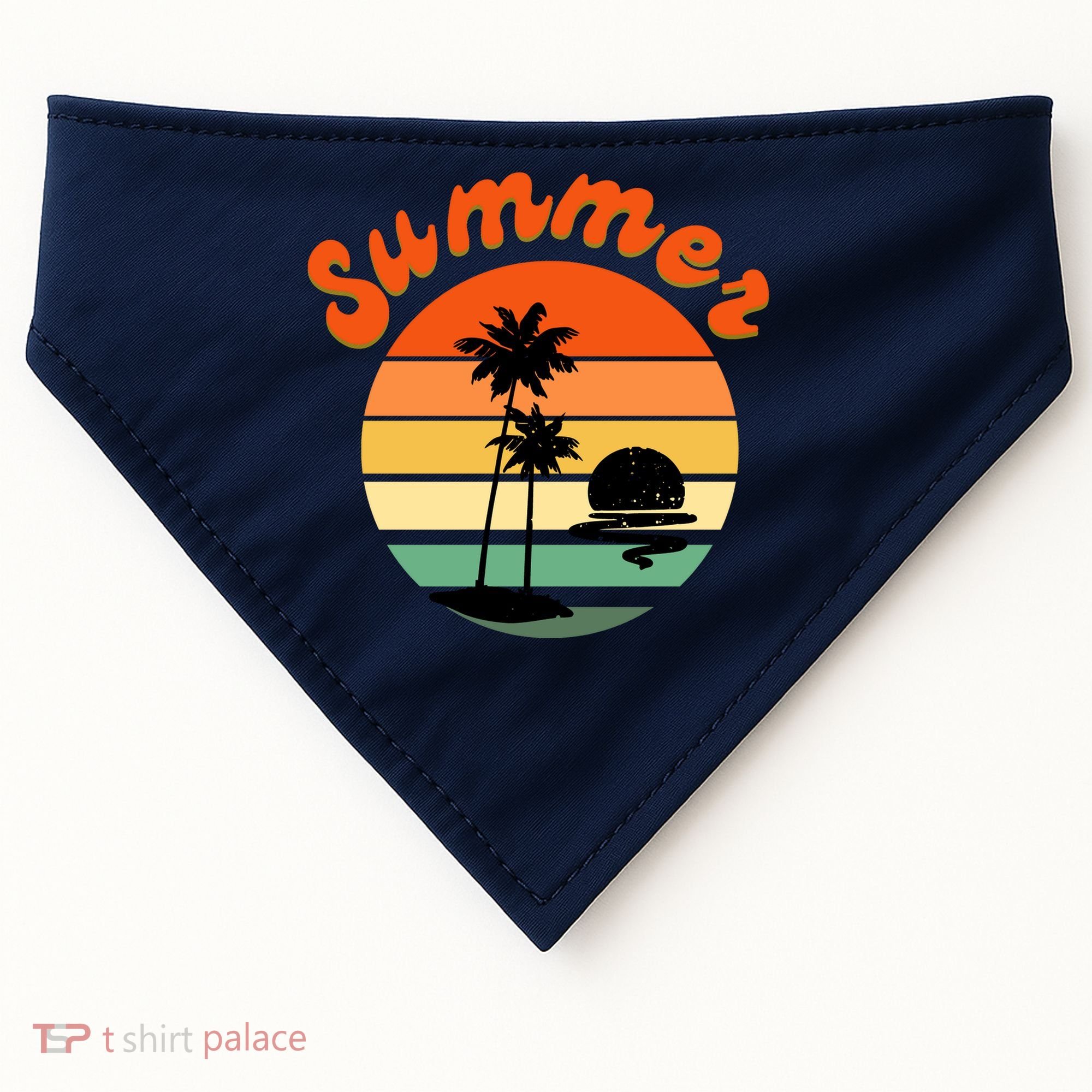 Summer Sunset Beach Retro Vacation USA-Made Doggie Bandana