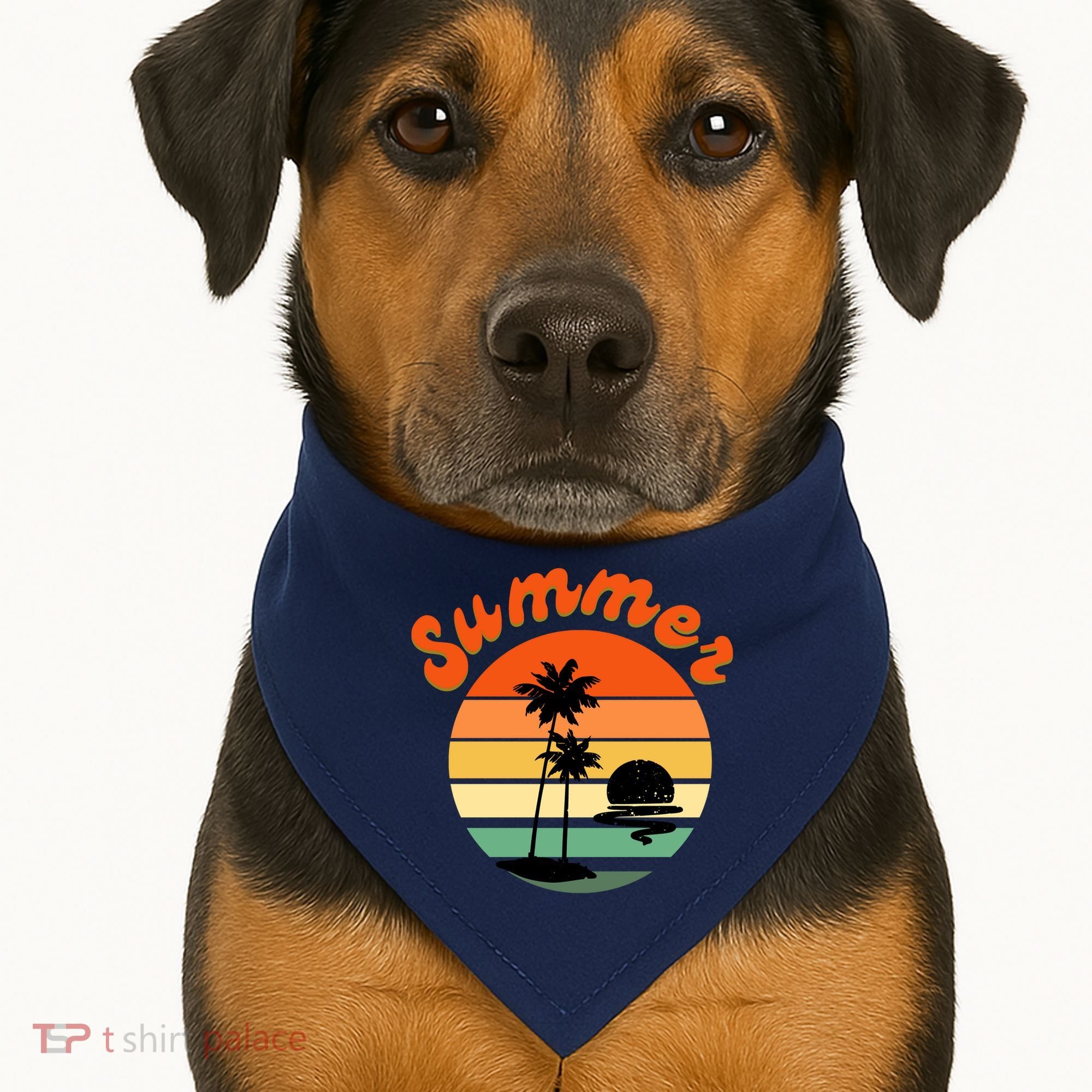 Summer Sunset Beach Retro Vacation USA-Made Doggie Bandana
