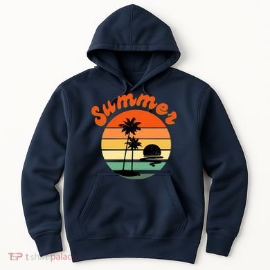 Summer Sunset Beach Retro Vacation Hoodie