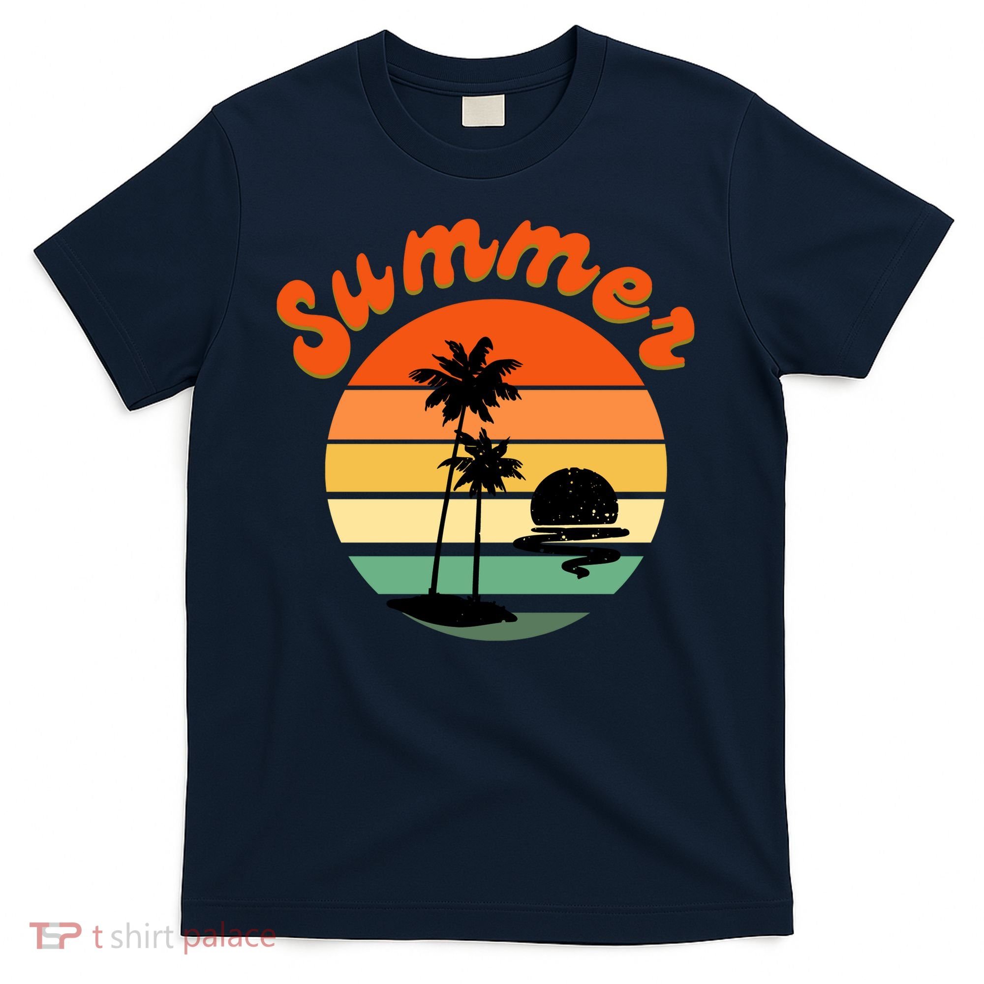 Summer Sunset Beach Retro Vacation T-Shirt