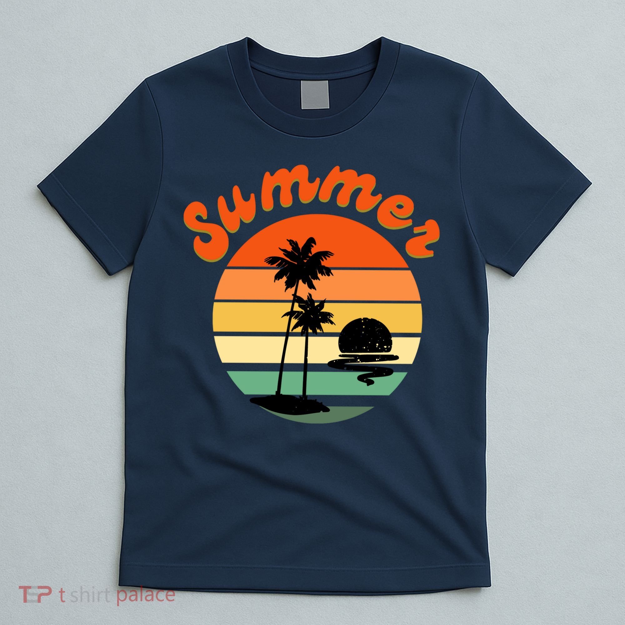 Summer Sunset Beach Retro Vacation T-Shirt