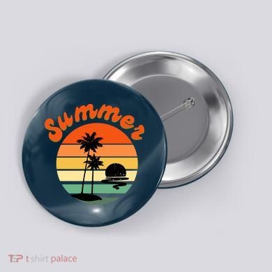 Summer Sunset Beach Retro Vacation Button
