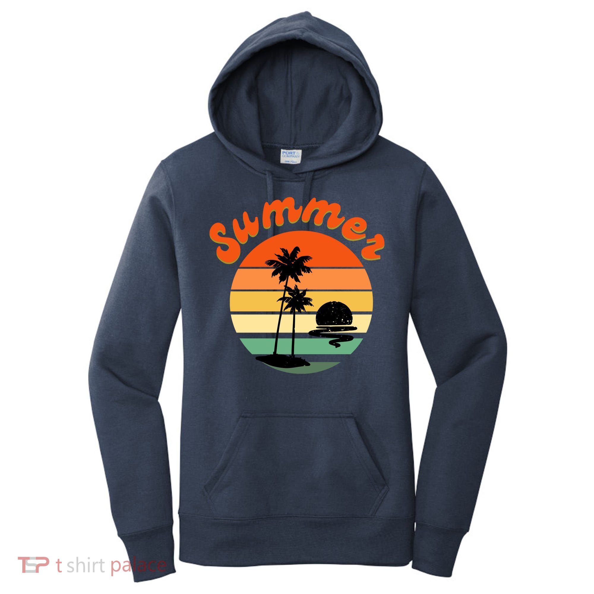 Summer Sunset Beach Retro Vacation Women's Hoodie