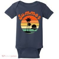 Summer Sunset Beach Retro Vacation Baby Bodysuit thumb 0