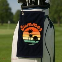 Summer Sunset Beach Retro Vacation Golf Towel thumb 2