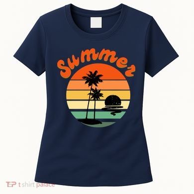 Summer Sunset Beach Retro Vacation Women's T-Shirt