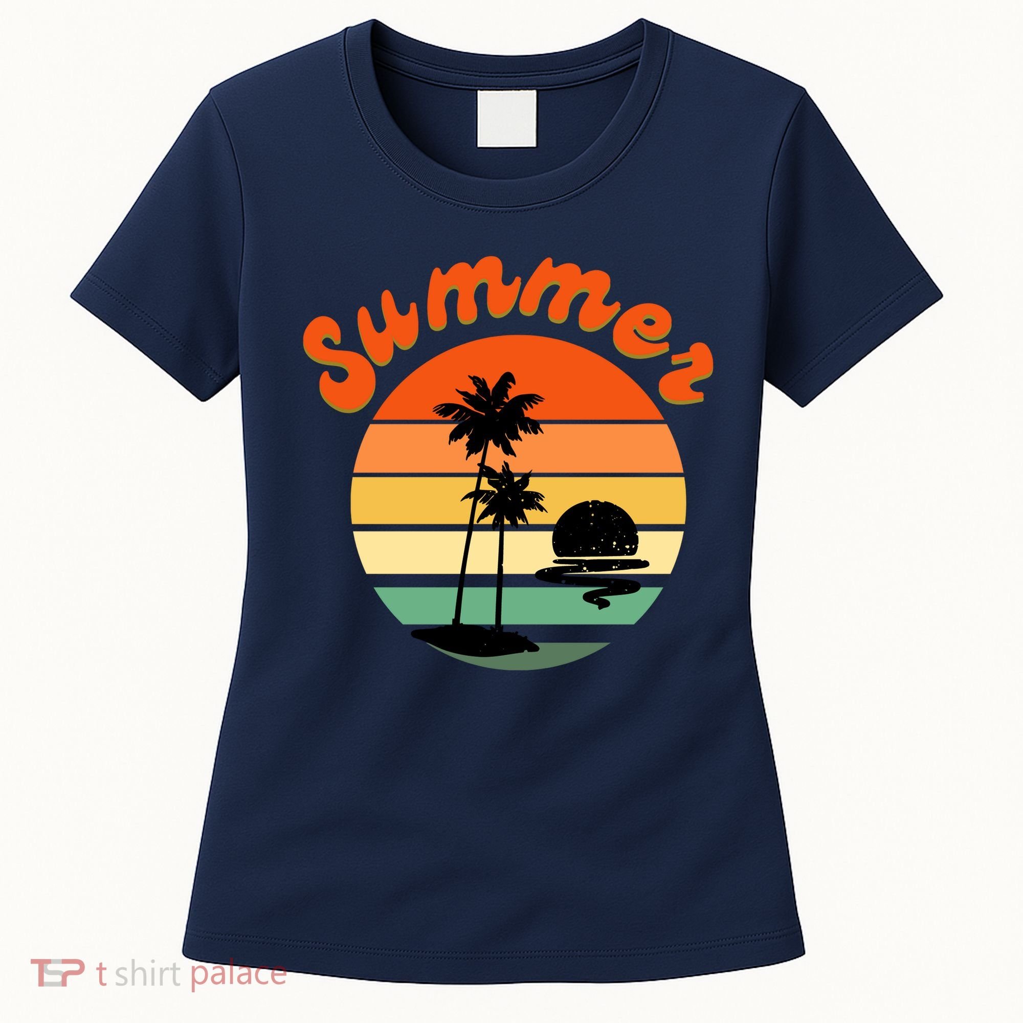 Summer Sunset Beach Retro Vacation Women's T-Shirt