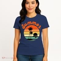 Summer Sunset Beach Retro Vacation Women's T-Shirt thumb 4
