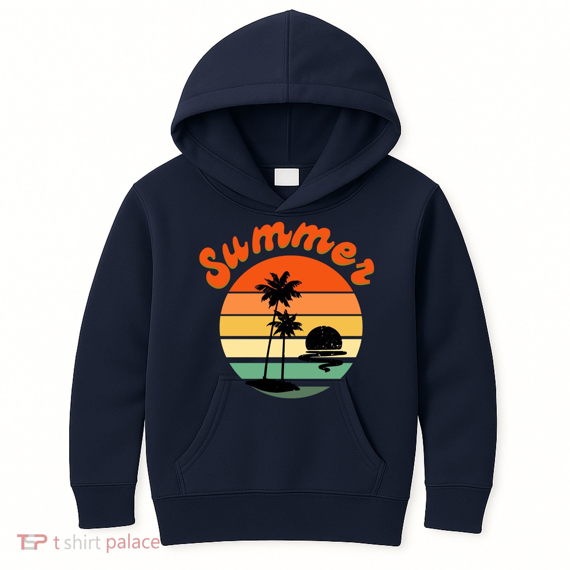 Summer Sunset Beach Retro Vacation Kids Hoodie