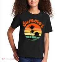 Summer Sunset Beach Retro Vacation Kids T-Shirt thumb 2