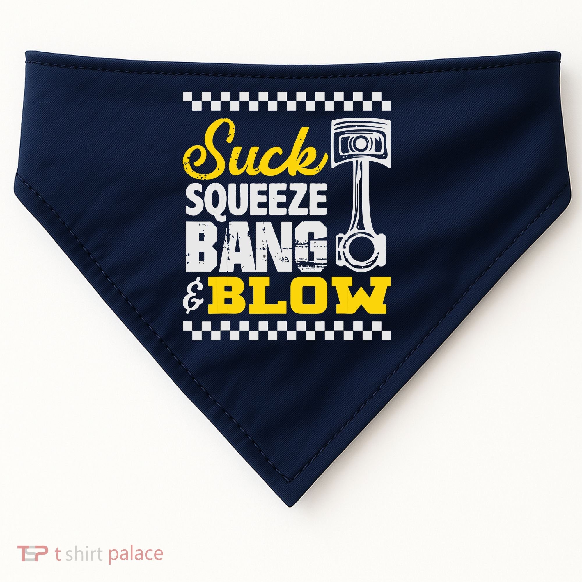 Suck Squeeze Bang Blow Car Lovers USA-Made Doggie Bandana
