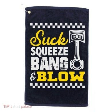 Suck Squeeze Bang Blow Car Lovers Golf Towel