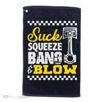 Suck Squeeze Bang Blow Car Lovers Golf Towel thumb 0