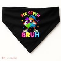 Six Seven Bruh 67 Autism Puzzle 6-7 Meme USA-Made Doggie Bandana thumb 0