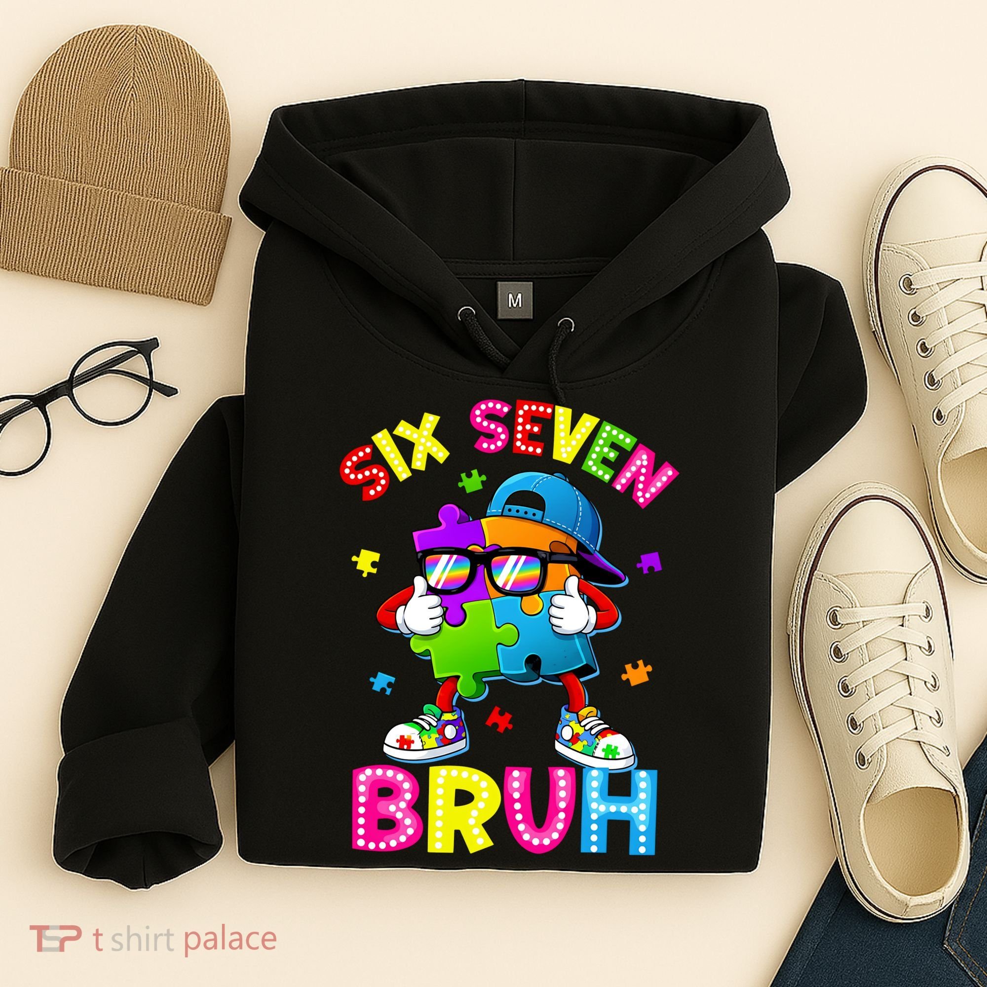Six Seven Bruh 67 Autism Puzzle 6-7 Meme Hoodie