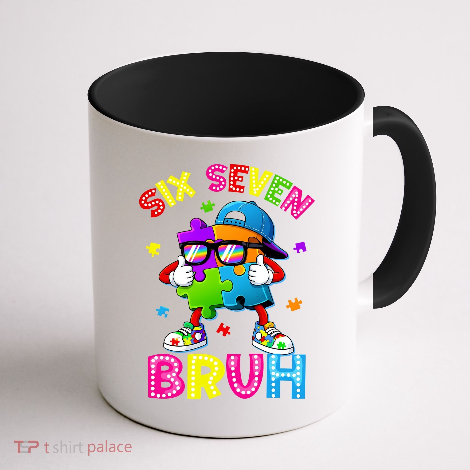 Six Seven Bruh 67 Autism Puzzle 6-7 Meme Coffee Mug