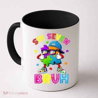 Six Seven Bruh 67 Autism Puzzle 6-7 Meme Coffee Mug