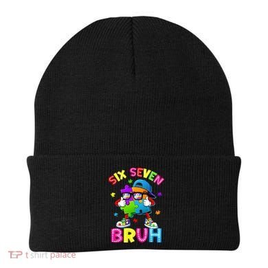 Six Seven Bruh 67 Autism Puzzle 6-7 Meme Beanie