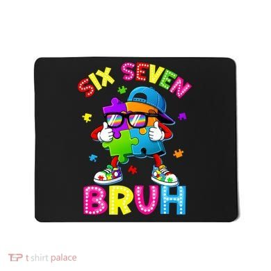Six Seven Bruh 67 Autism Puzzle 6-7 Meme Mousepad