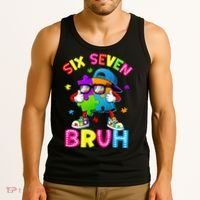 Six Seven Bruh 67 Autism Puzzle 6-7 Meme Tank Top thumb 3