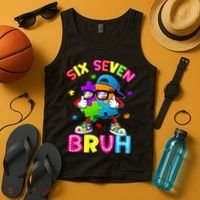 Six Seven Bruh 67 Autism Puzzle 6-7 Meme Tank Top thumb 4