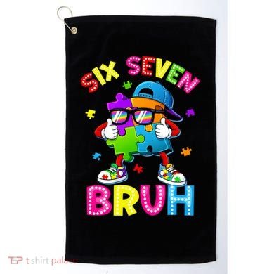 Six Seven Bruh 67 Autism Puzzle 6-7 Meme Golf Towel