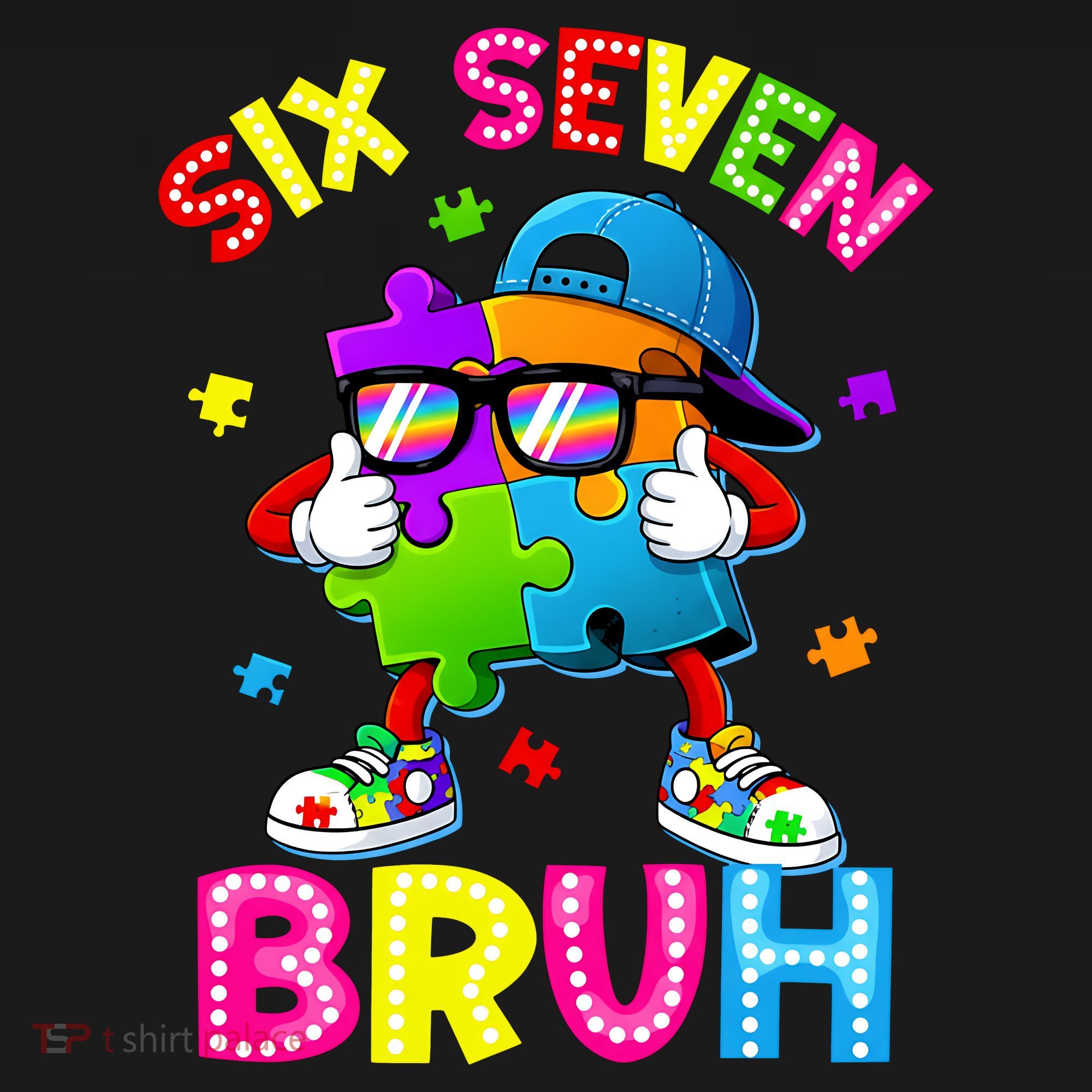 Six Seven Bruh 67 Autism Puzzle 6-7 Meme Toddler T-Shirt