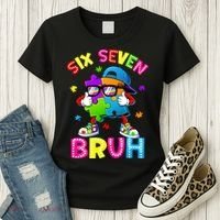 Six Seven Bruh 67 Autism Puzzle 6-7 Meme Women's T-Shirt thumb 3
